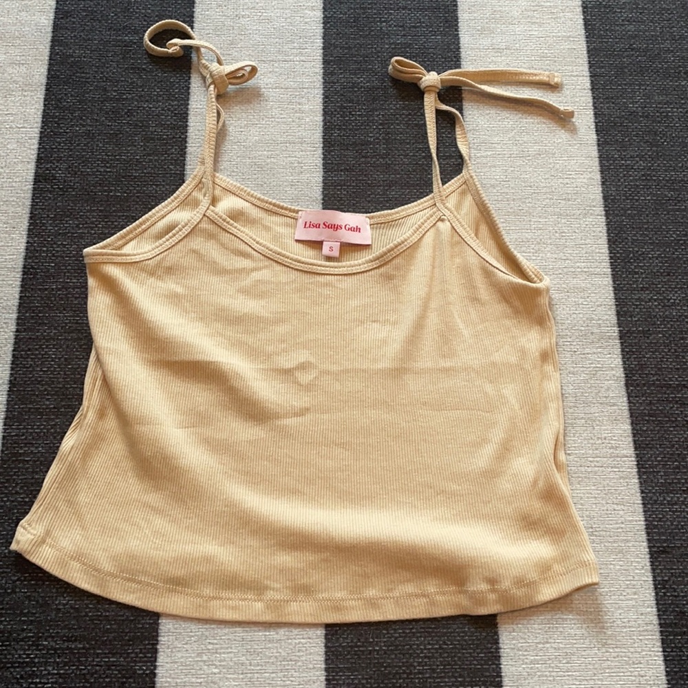 Lisa Says Gah ribbed crop top